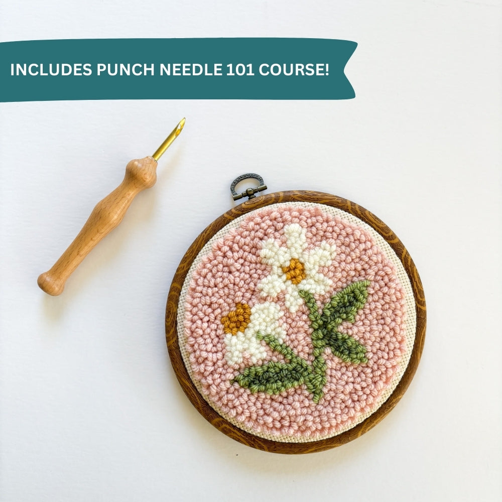 Pink Daisies Punch Needle Kit