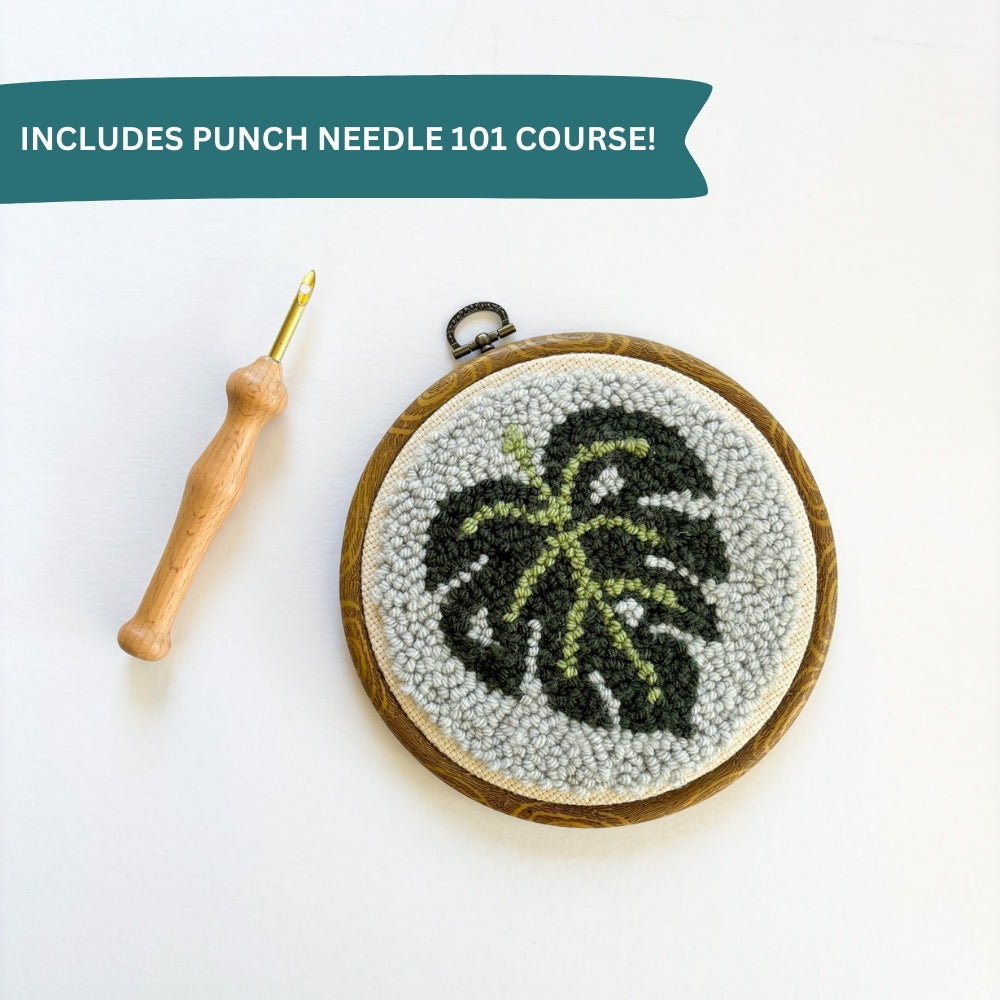 Monstera Punch Needle Kit