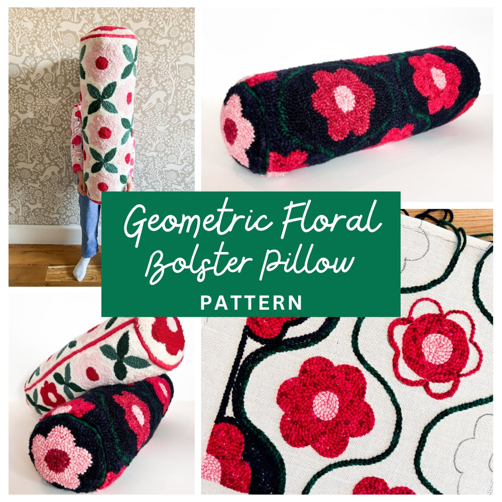 Geometric Floral Bolster Pillow Pillow Digital Pattern