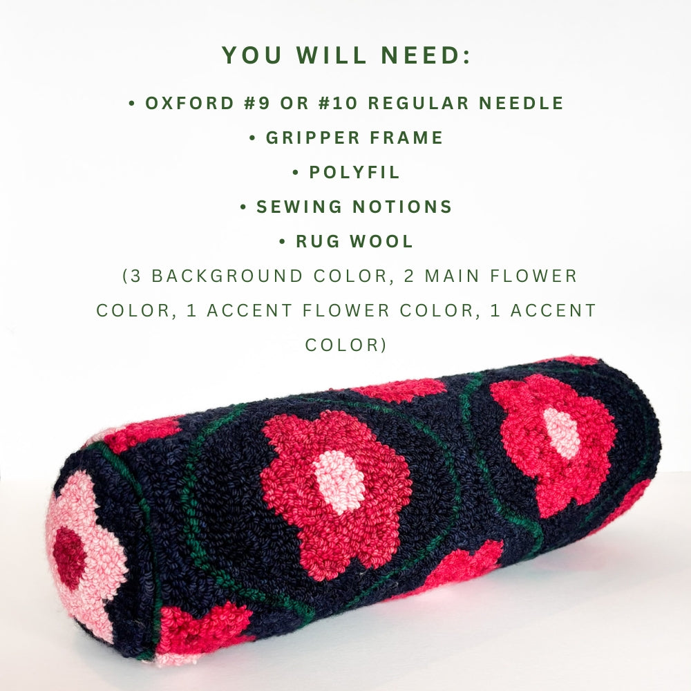 Geometric Floral Bolster Pillow Pillow Digital Pattern