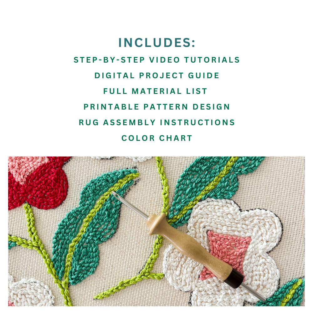 Diamond Floral Mini Rug PDF Pattern