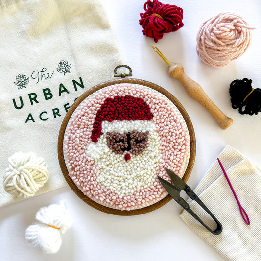 Black Santa Punch Needle Kit