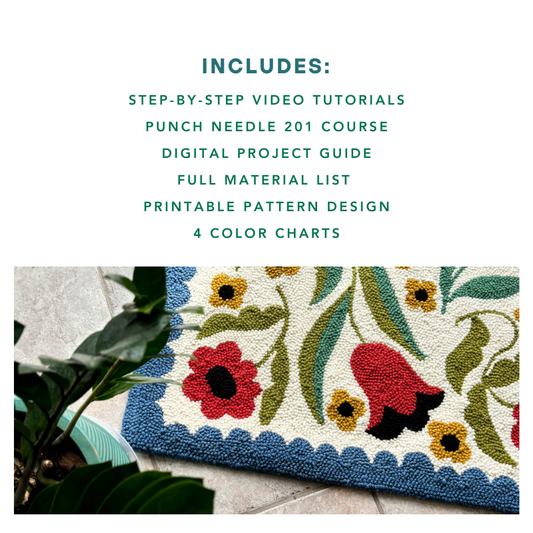 Mini Folk Floral Rug Pattern & Course