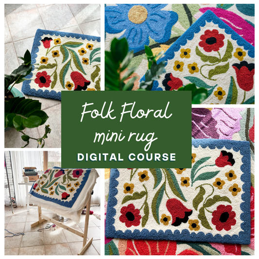 Mini Folk Floral Rug Pattern & Course