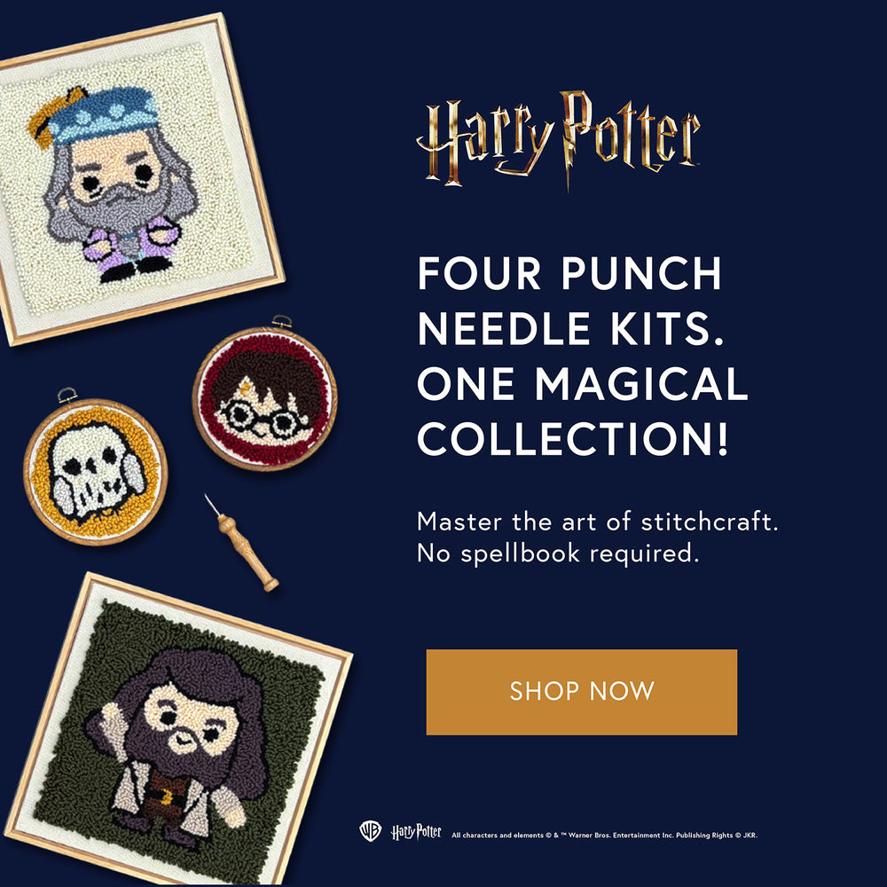 Harry Potter - Four Punch Needle Kits. One Magical Collection. Master the art of stitchcraft, no spellbook required!