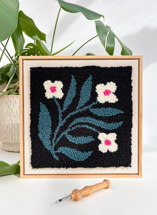 Quilt Block Floral Punch Needle Kit