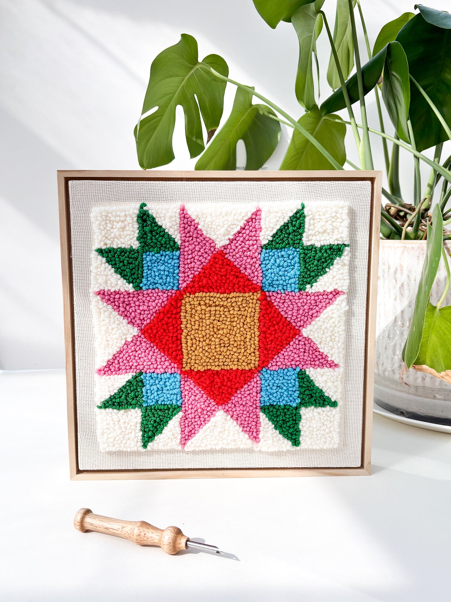 Rainbow Quilt Star Punch Needle Kit