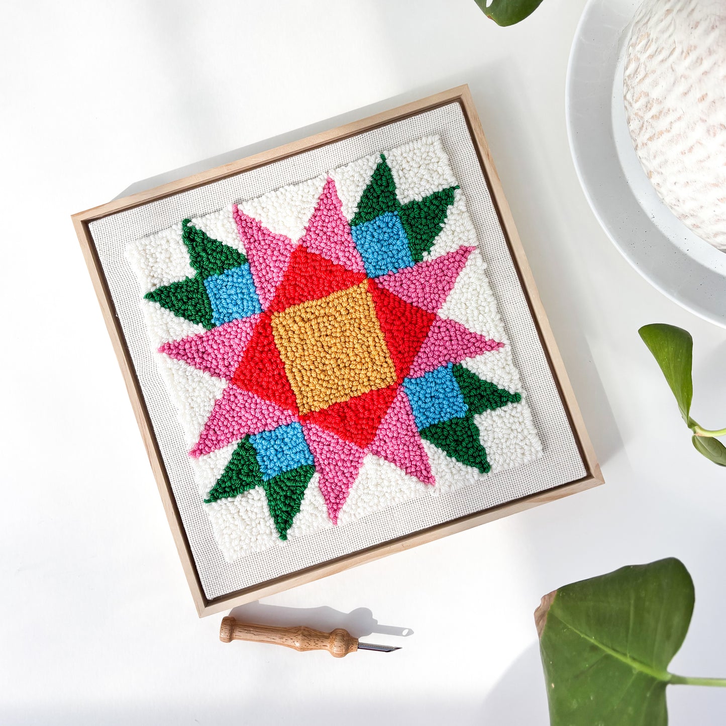 Rainbow Quilt Star Punch Needle Kit