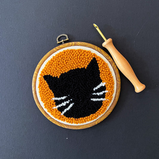 Black Cat Punch Needle Kit