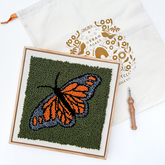 Monarch Punch Needle Kit by Gingiber