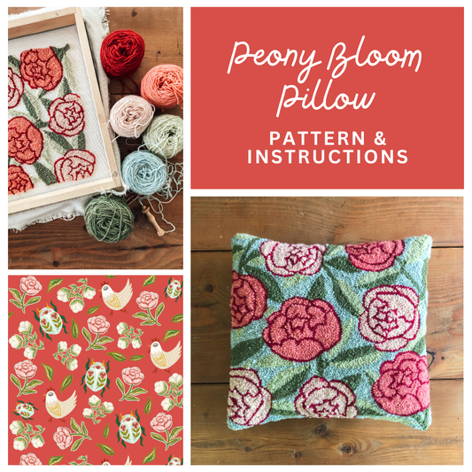 Peony Bloom Pillow Digital Pattern