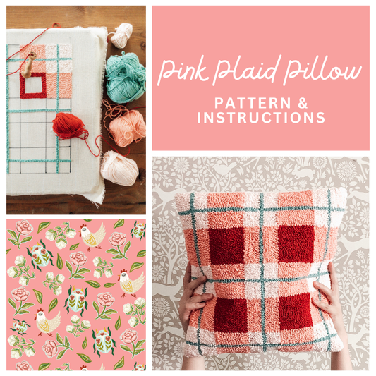 Pink Plaid Pillow Digital Pattern