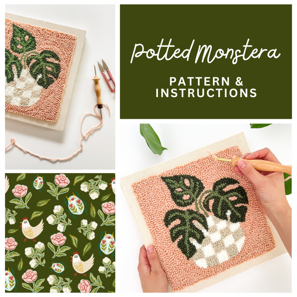 Potted Monstera PDF Punch Needle Pattern – The Urban Acres