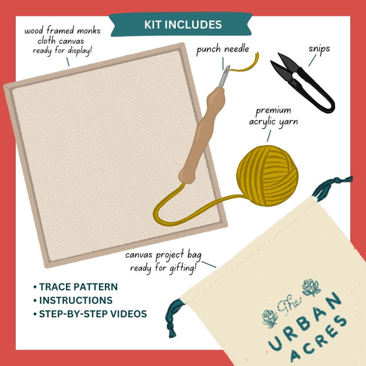 Monarch Punch Needle Kit by Gingiber
