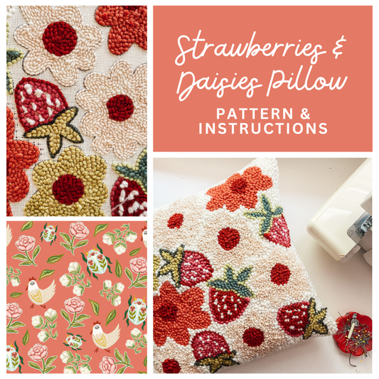 Strawberry & Daisies Pillow Digital Pattern